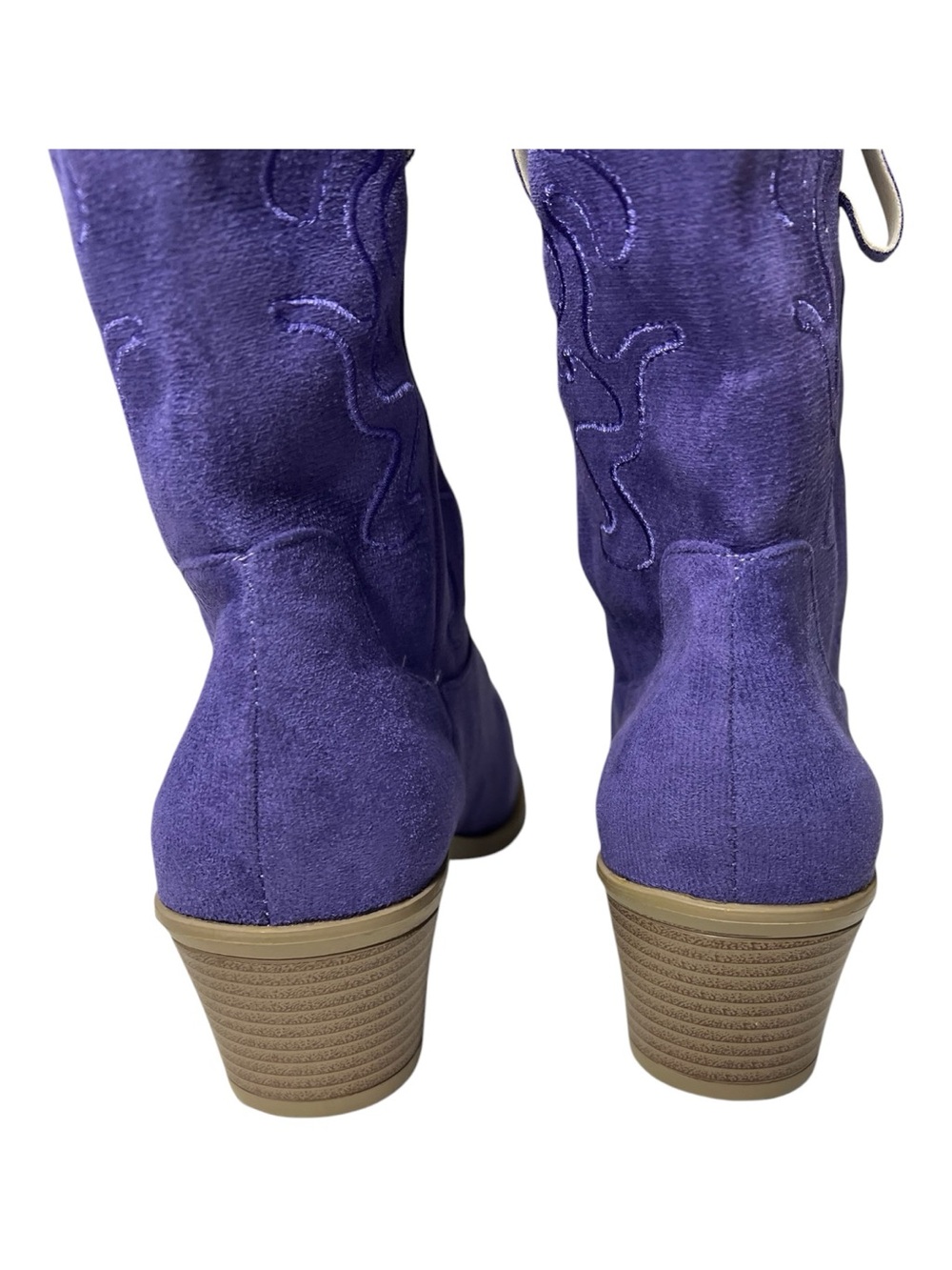 NWOT Purple Faux Suede Embroidered Western Cowboy Boots | Size 10.5 - Picture 4 of 5